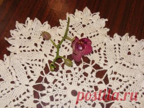 Салфетка крючком. Ажурная  круглая салфетка. Часть 1