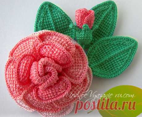 Шикарные розы тунисским вязанием - Crochet Modnoe Vyazanie