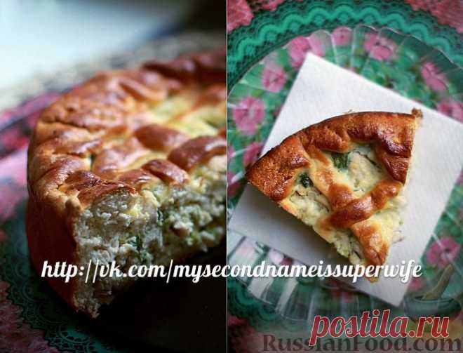 Рецепт: Пирог с курицей, яйцом и зеленым луком на RussianFood.com