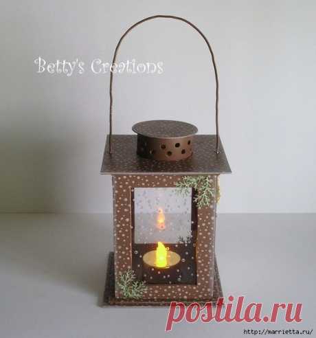 Новогодний фонарик из картона. Мастер-класс.