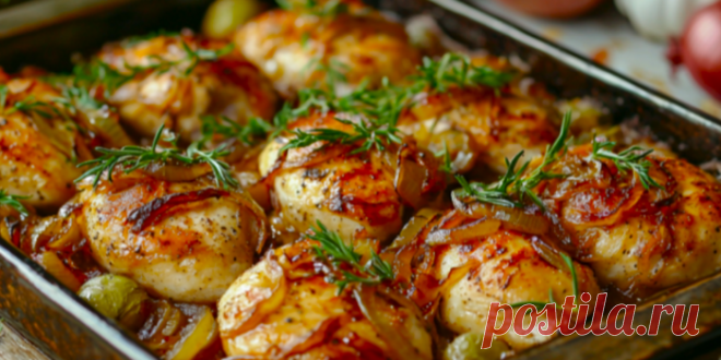 КУРИНАЯ ГРУДКА В ЛУКОВОМ ОДЕЯЛЕ