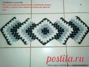 Коврик «Дорожка» в технике «бабушкин квадрат» - Все своими руками