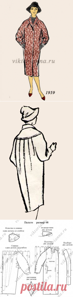 Пальто кокон с цельнокроеным рукавом: выкройка для шитья бесплатно