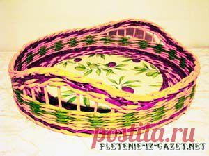 Плетение из газет - Заготовка для дна, крышки, панно, выполненная на пищевой пленке. Советы по поводу...