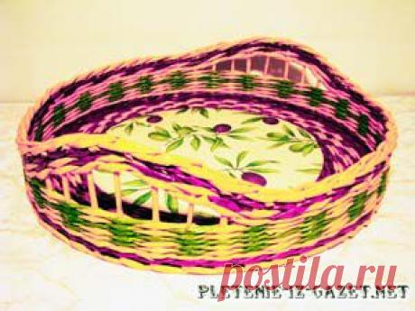 Плетение из газет - Заготовка для дна, крышки, панно, выполненная на пищевой пленке. Советы по поводу...