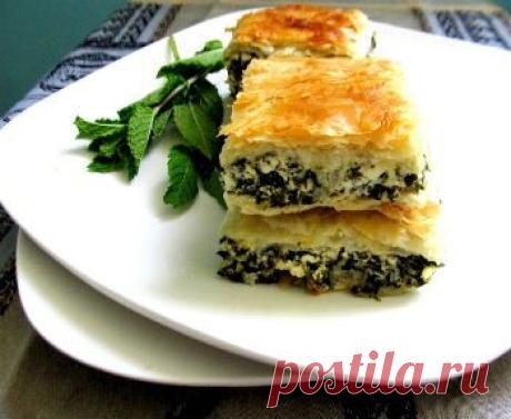 Рецепт пирога со шпинатом и фетой  - Пироги   . 1001 ЕДА вкусные рецепты с фото!
