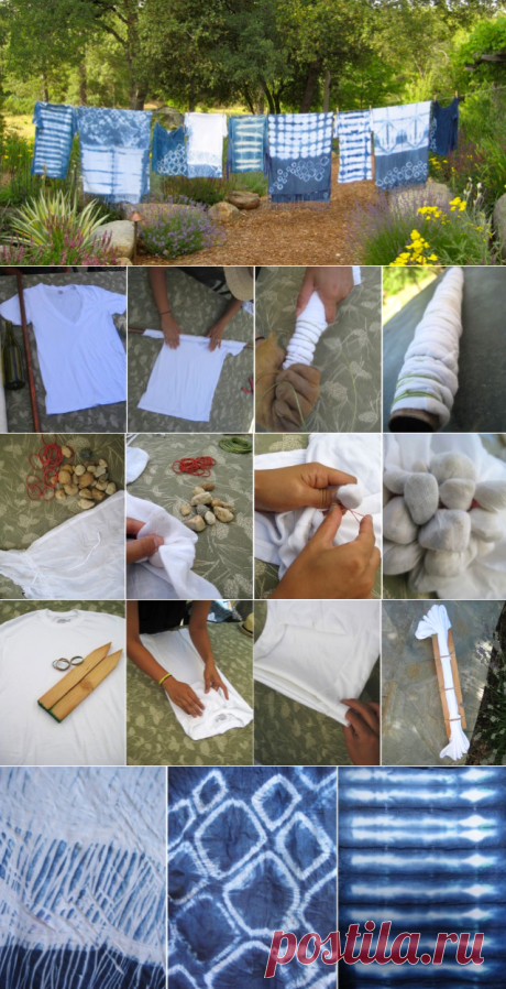 Японская техника Шибори - окрашивание ткани - Домашний hand-made