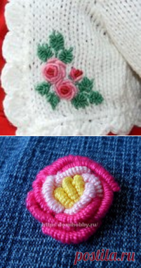 Мастер-классы и уроки новичкам по вышивке всех швов в стиле рококо на вязаных изделиях