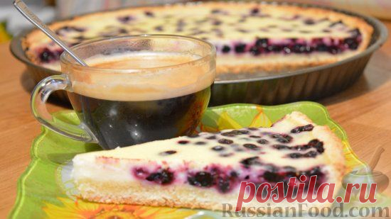 Пирог с черникой и сметанной заливкой на RussianFood.com