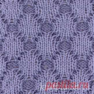 Планета Вязания | Узор выпуклые ромбы Жуки, вязанный спицами и схема вязания узора