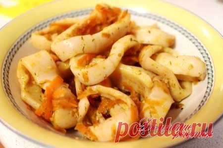 Острый салат из кальмаров