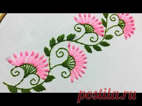 ВЫШИВКА для начинающих ШОВ ПЕСТИК | EMBROIDERY for beginners pistil stitch - YouTube