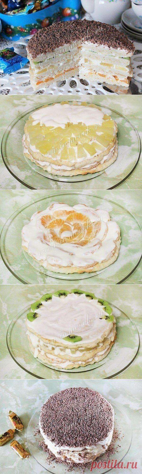 СМЕТАННЫЙ ТОРТ С ФРУКТАМИ » В сети – себя просвети!