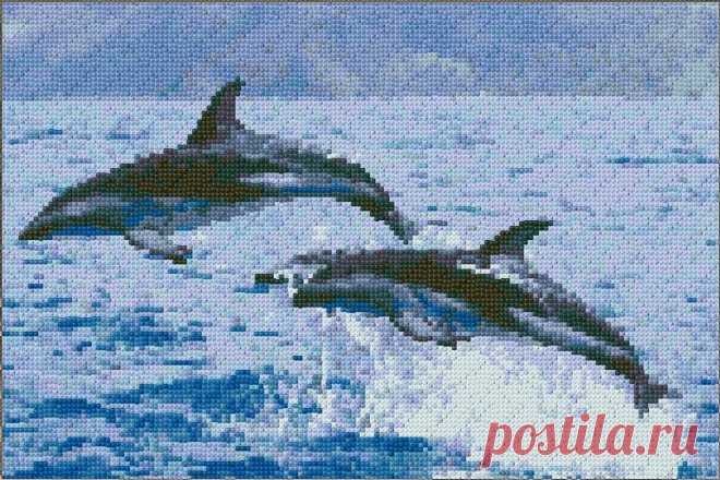Cross Stitch | Dolphins xstitch Chart | Design