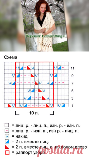 Ажурный палантин     | Loveknitting.ru