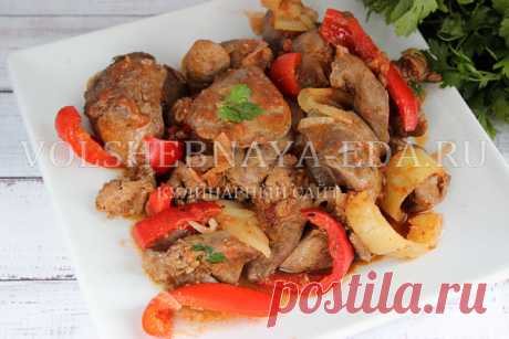 Куриная печень с овощами | Волшебная Eда.ру