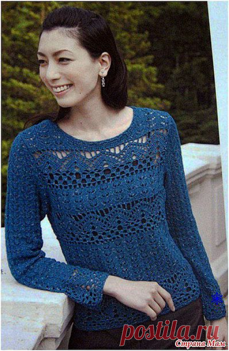 Ажурный пуловер вязанный крючком №2.: Дневник группы &quot;ВЯЗАНАЯ МОДА+ ДЛЯ НЕМОДЕЛЬНЫХ ДАМ&quot; - Страна Мам