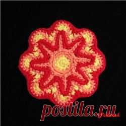 Подставка под кружку "Солнышко". Крючком. / xobi.com.ua