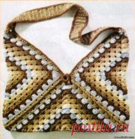 сумка из вязанных квадратов - Сумки
