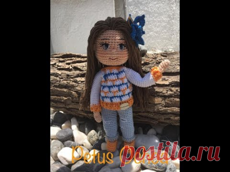 Como bordar ojos y tejer banda para el pelo amigurumi By Petus 7/7 - YouTube