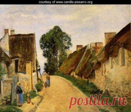 Деревенская улица, Овер-сюр-Уаз - Камиль Писсарро - www.camille-pissarro.org