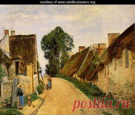 Деревенская улица, Овер-сюр-Уаз - Камиль Писсарро - www.camille-pissarro.org