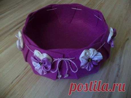 Корзинка из фетра — Сделай сам, идеи для творчества - DIY Ideas