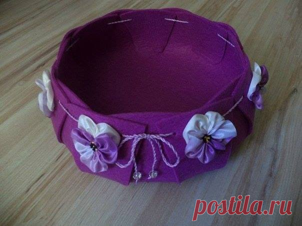 Корзинка из фетра — Сделай сам, идеи для творчества - DIY Ideas