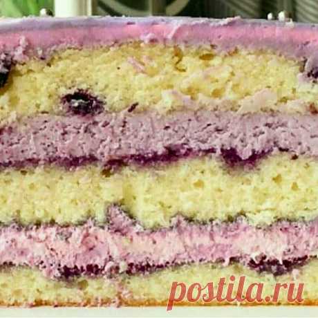 Лимонно-черничный торт с зефиром | HomeBaked