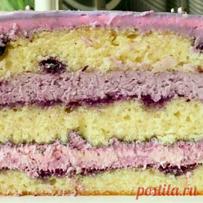 Лимонно-черничный торт с зефиром | HomeBaked