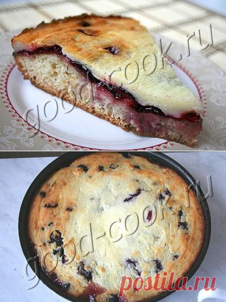Хорошая кухня - сливовый пирог с творожным верхом. Кулинарная книга рецептов. Салаты, выпечка.