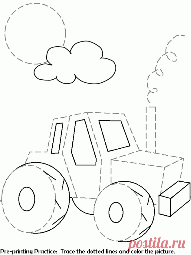 (690) Tractor tracing for pre-writers! Already had to print this one for the boys lol! | scuola infanzia