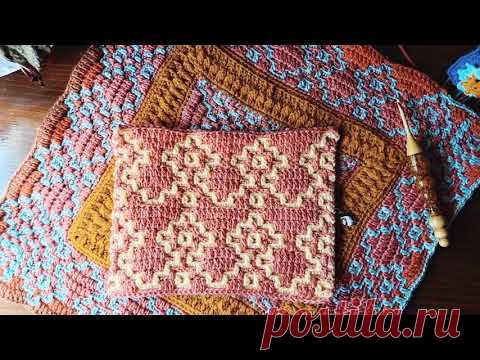 Mosaic Crochet Pattern #35 - MULTIPLE 13 + 4 - Work Flat or In The Round (Chart 3 tutorial)