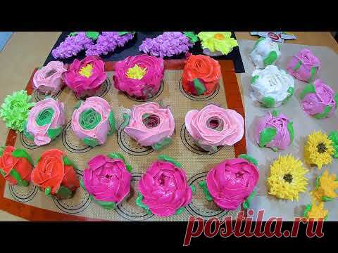 ЗЕФИРНЫЕ цветы / СИРЕНЬ ПИОНЫ РОЗЫ  из ЗЕФИРА / Букет из ЗЕФИРА / РЕЦЕПТ зефира/ Olya konditer