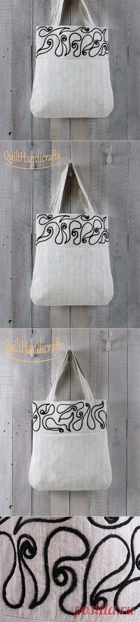 Light bag with a graphic pattern Beautiful bag by QuiltHandicrafts