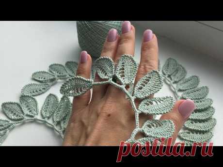 Yaprak yapımı aksesuar etekucu dekoratif diy #örgü #stitch #tutorial #knit