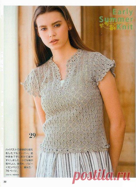 Летняя кофточка спицами