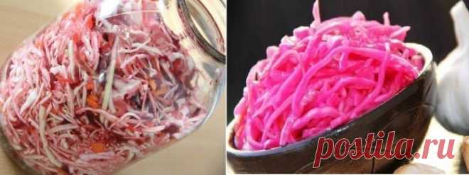 Маринованная капуста со свеклой — сметается со стола первой