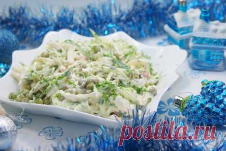 Салат с кальмарами и огурцом