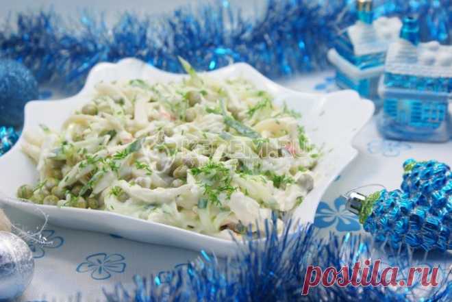 Салат с кальмарами и огурцом