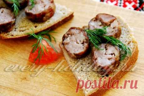 Домашние колбаски из свинины, запеченные в духовке - рецепт