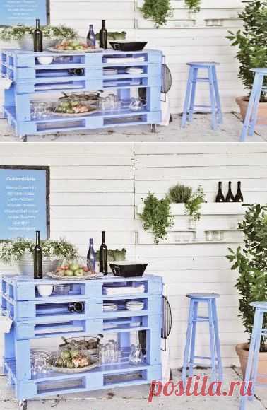 Déco Récup : Des palettes bois pour faire meuble bar de jardin