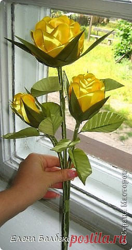 Цветы из лент. Роза.
#рукоделие