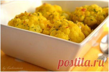 Тушеная цветная капуста с карри и красным перцем чили.
Время приготовления: 20 минут
Порций: 2
Вам потребуется:
400 гр. цветной капусты
1/2 стакана овощного бульона
1ст.л красного перца чили
2 ст.л. растит. масла
2 зубчика чеснока
1/2 ч.л. куркумы
1 ст.л. карри
соль,перец,зелень по вкусу
Автор: Кulimania