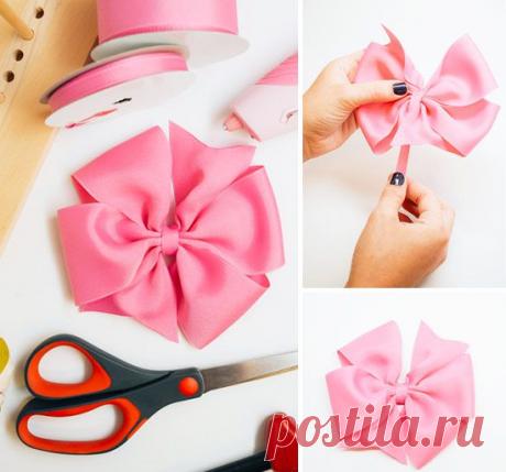 Бант из атласной ленты своими руками для подарка | Treasurebox - креативные идеи