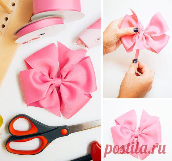 Бант из атласной ленты своими руками для подарка | Treasurebox - креативные идеи