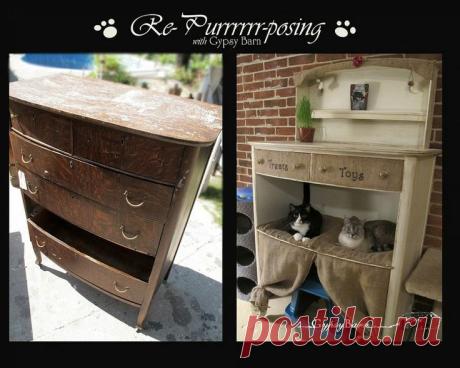 Cat Condo from Destroyed Dresser! Re-purrrr-posed feline heaven.