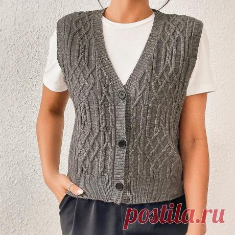 Стильные вязаные безрукавки — выбирайте модель, к которой я составлю схему | Вяжем вместе! | Дзен