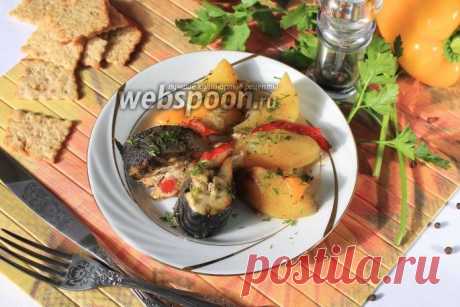 Скумбрия запечённая в духовке с картофелем{в рукаве}