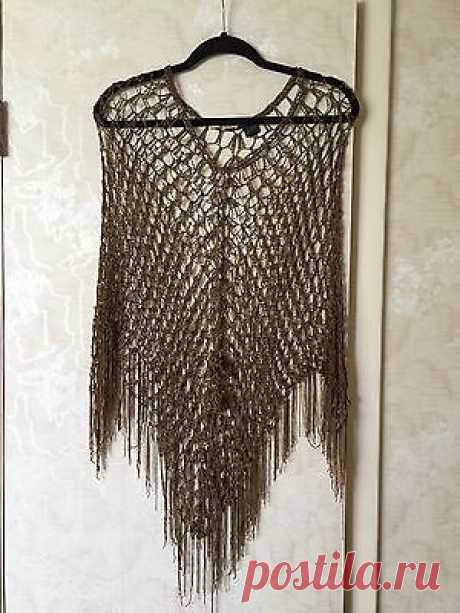 ВЯЗАНОЕ КРЮЧКОМ ПОНЧО ШАЛЬ НАДЕЖНОМ РЕТРО ХИППИ ХИППИ БОГЕМНОЕ Gypsy | eBay